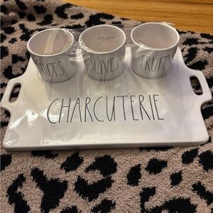 Rae Dunn White Charcuterie Set with Bowls